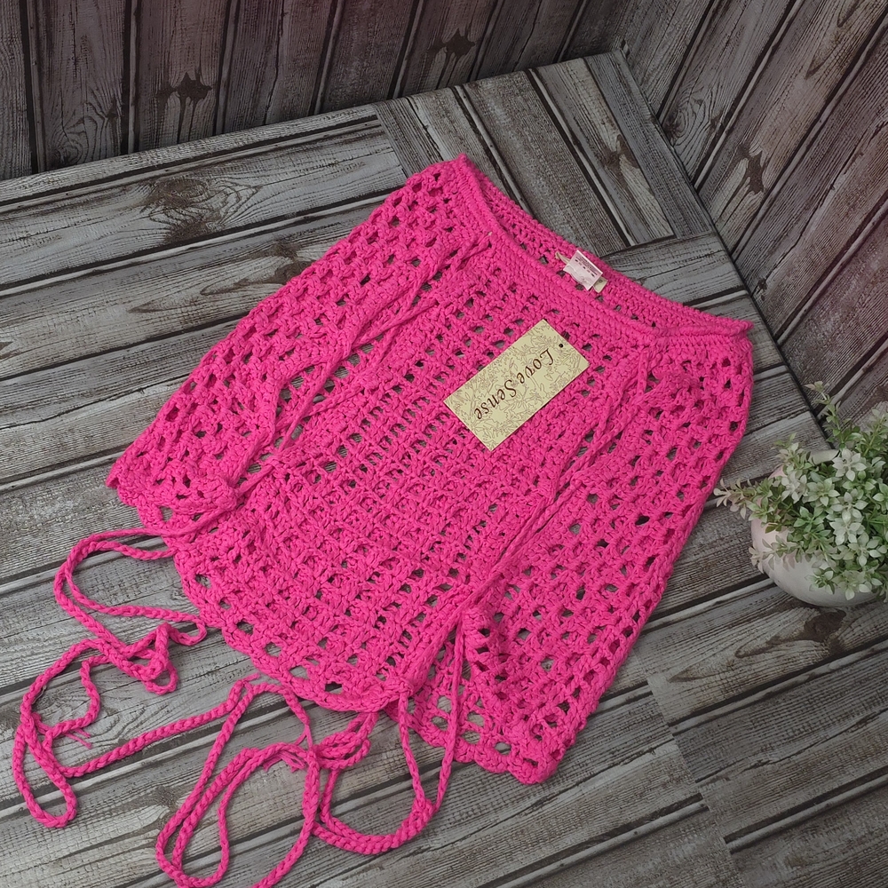 Pink Crochet Skirt by Lovers + Friends